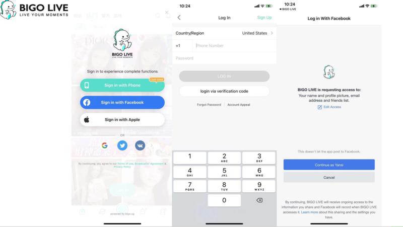 Login Bigo Live App on Mobile