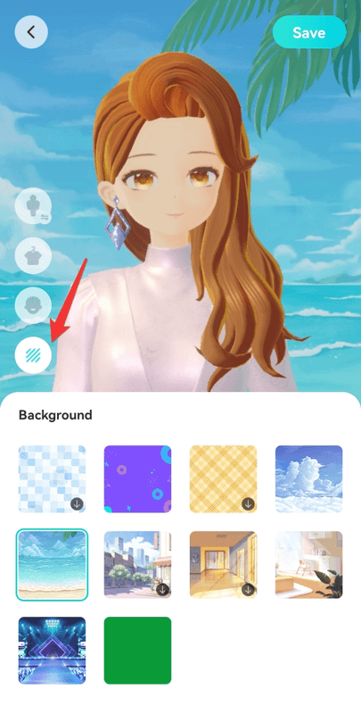 select the background for your 3D avatar